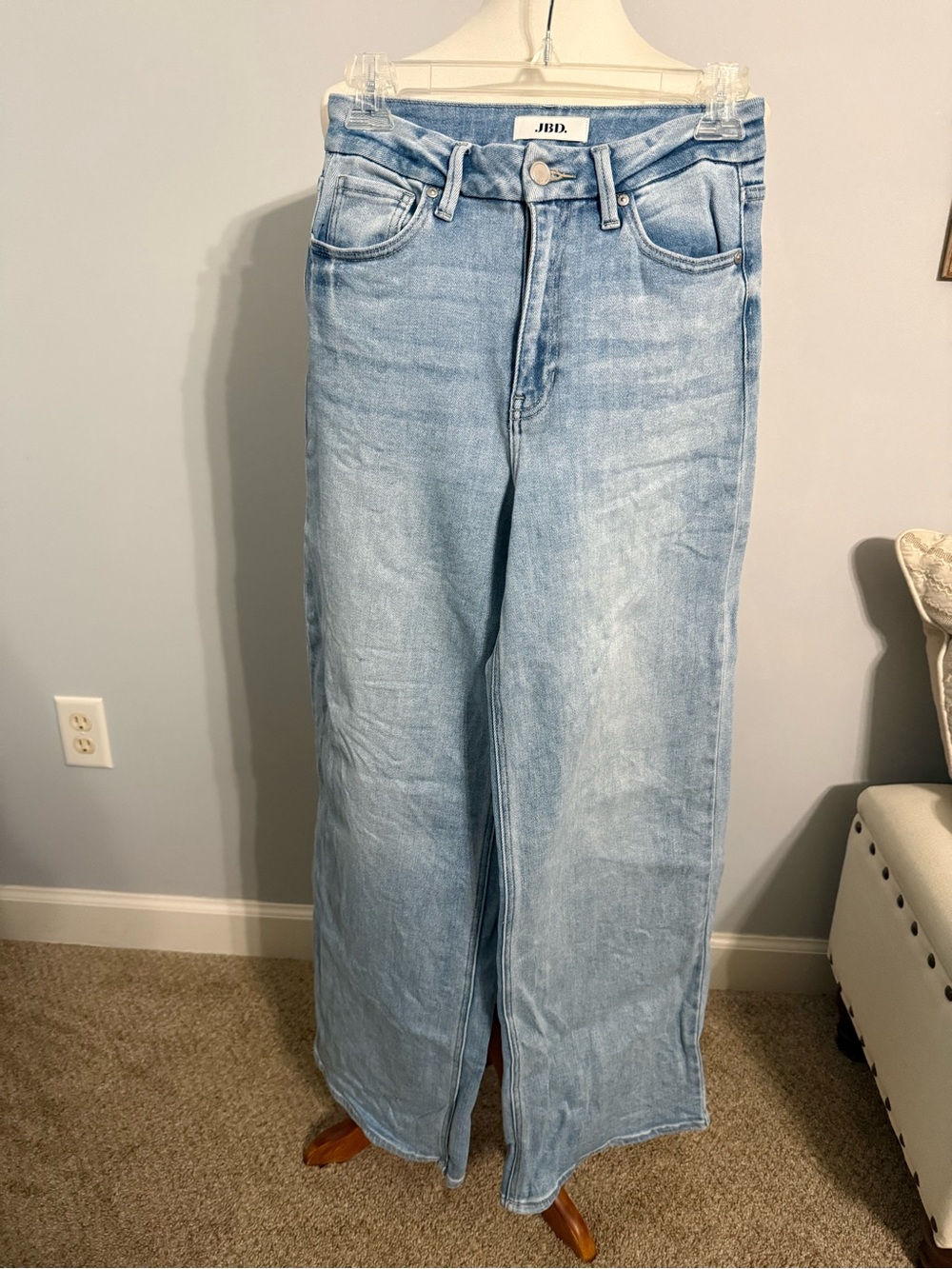Just Black Light Blue Wide-Leg Jeans